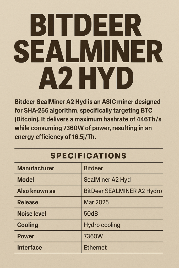 Bitdeer SealMiner A2 Hyd
