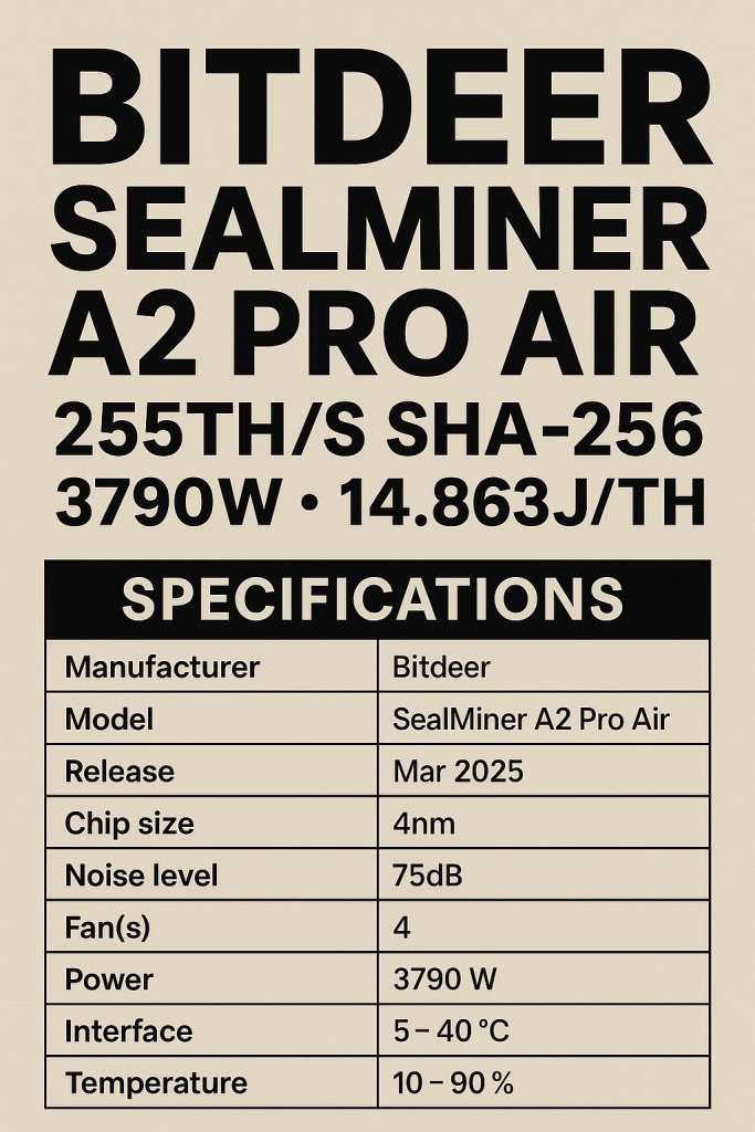 Bitdeer SealMiner A2 Pro Air
