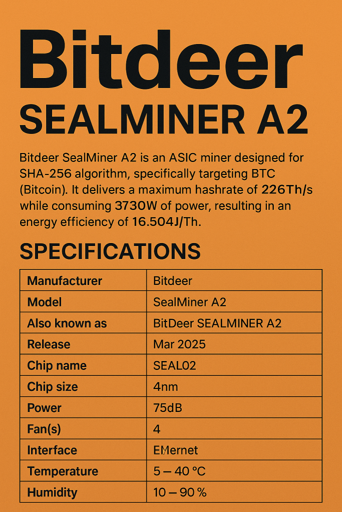 Bitdeer SealMiner A2
