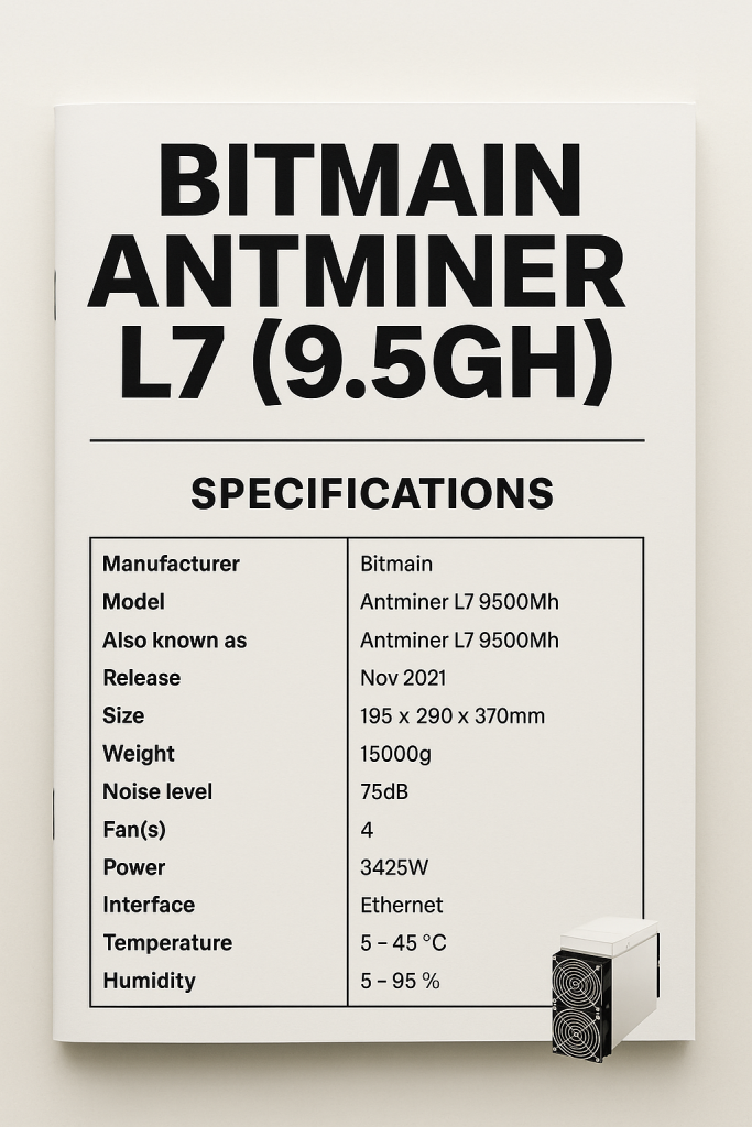 Bitmain Antminer L7 (9.5Gh)
