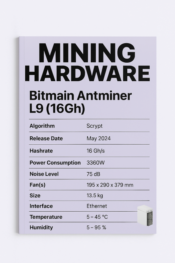 Bitmain Antminer L9 (16Gh)
