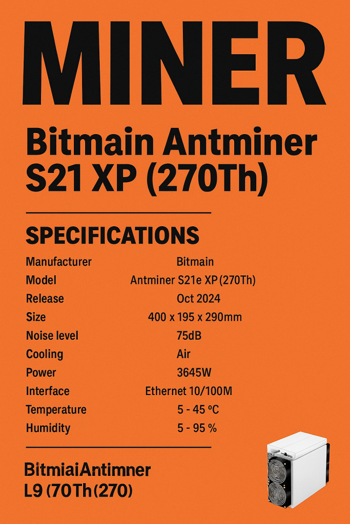 Bitmain Antminer S21 XP (270Th)
