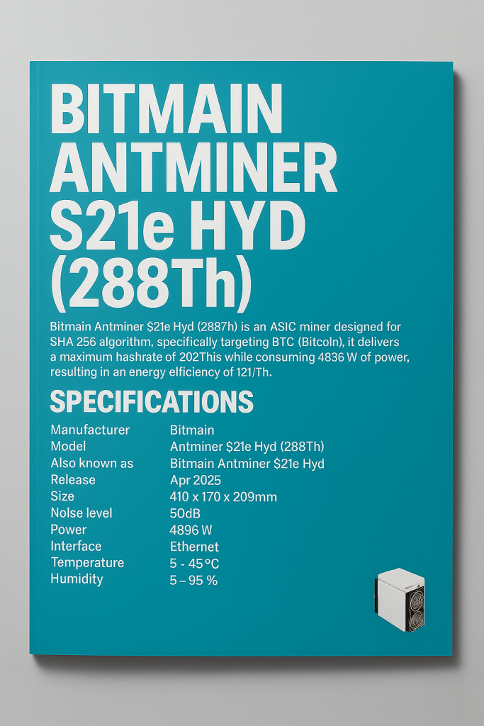 Bitmain Antminer S21e Hyd (288Th)