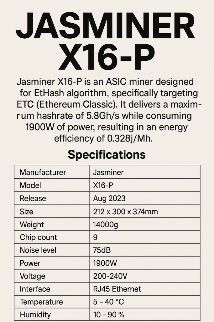 Jasminer X16-P
