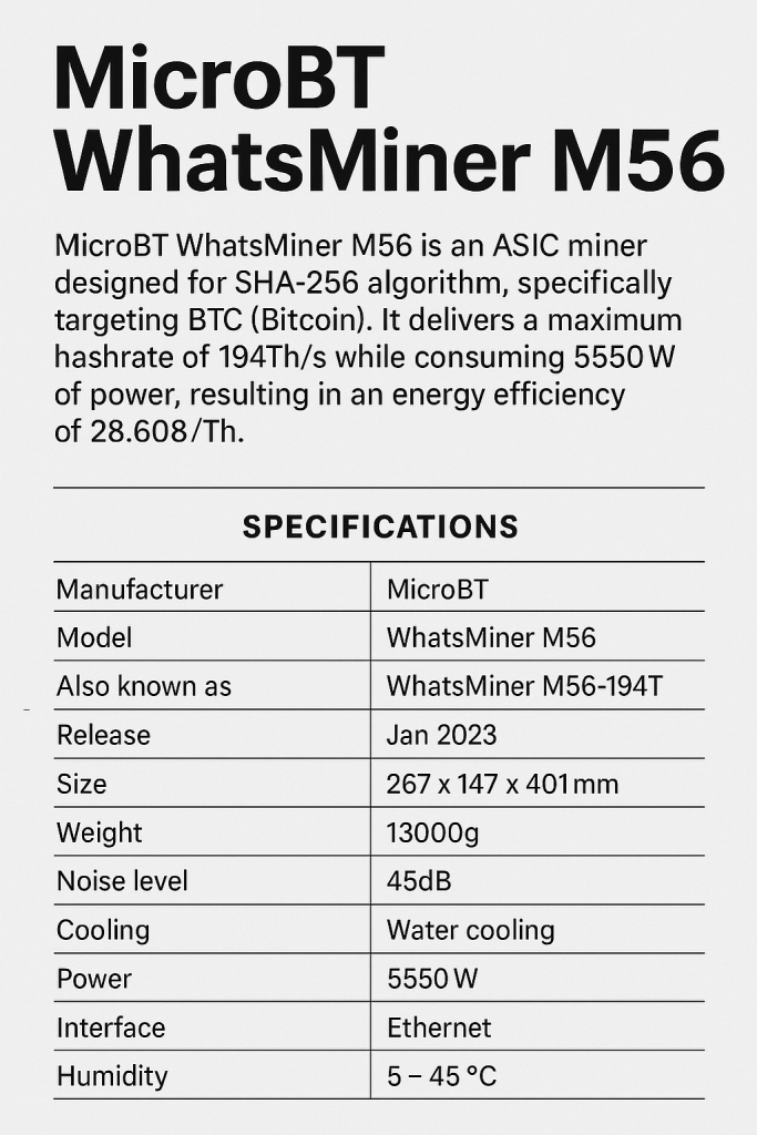 MicroBT WhatsMiner M56
