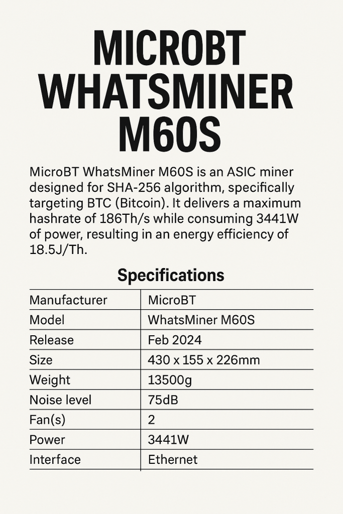 MicroBT WhatsMiner M60S
