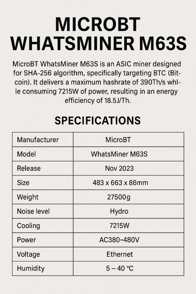 MicroBT WhatsMiner M63S
