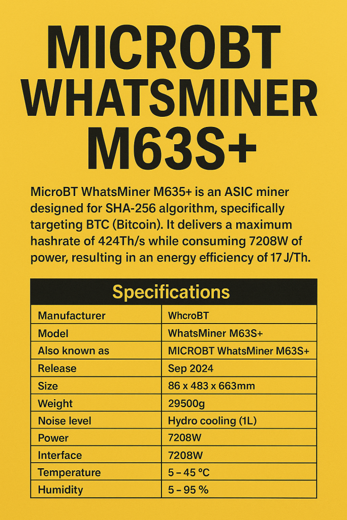 MicroBT WhatsMiner M63S+
